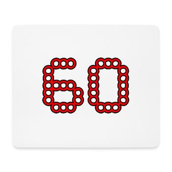 60. 60 ANS. 60e ANNIVERSAIRE. ANNIVERSAIRE 60 ANS. - Tapis de souris (format paysage) - blanc - Devant