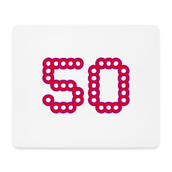 50. 50 ANS. 50e ANNIVERSAIRE. ANNIVERSAIRE 50 ANS. - Tapis de souris (format paysage) - blanc - Devant