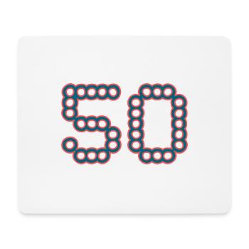 50. 50 ANS. 50e ANNIVERSAIRE. ANNIVERSAIRE 50 ANS. - Tapis de souris (format paysage) - blanc - Devant