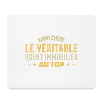 Der Immobilienmakler an der Spitze - Mousepad (Querformat) - Weiß - Vorne