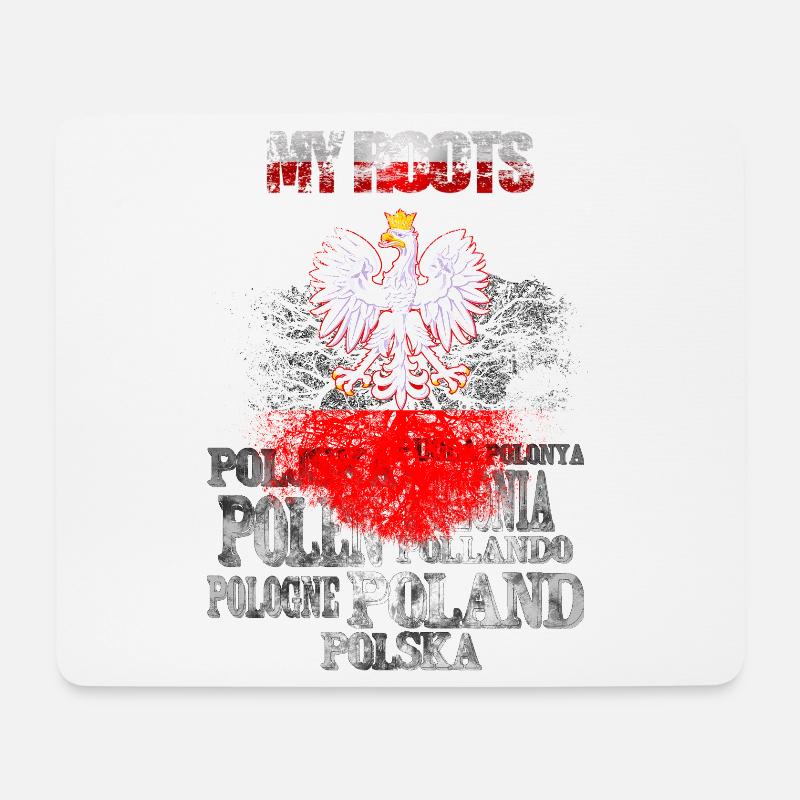 Polska Poland Mes racines - Tapis de souris (format paysage) - blanc
