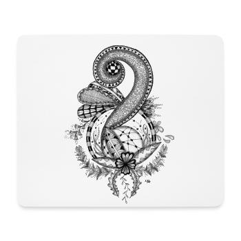Tangle Type: Floral Motif - Mouse Pad (horizontal) - white - Front