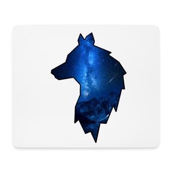 Milchstraße in der schwarzen Kontur des Wolfes - Mousepad (Querformat) - Weiß - Vorne