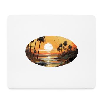 Surfeurs vintage au coucher du soleil sur la plage - Tapis de souris (format paysage) - blanc - Devant