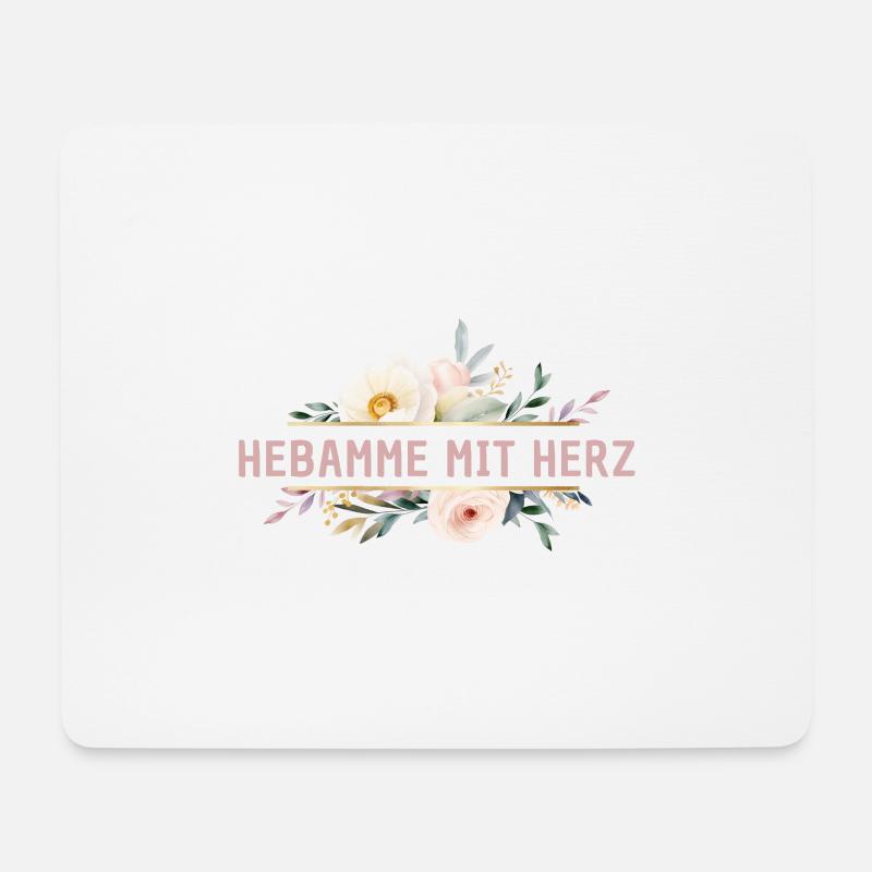 Hebamme mit Herz - Mousepad (Querformat) - Weiß