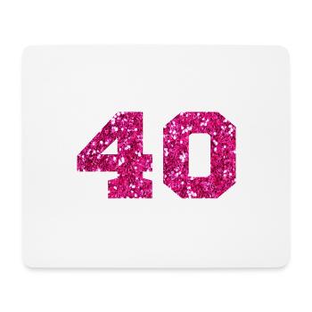 Number 40 Pink Glitter - 40th Birthday - Mouse Pad (horizontal) - white - Front