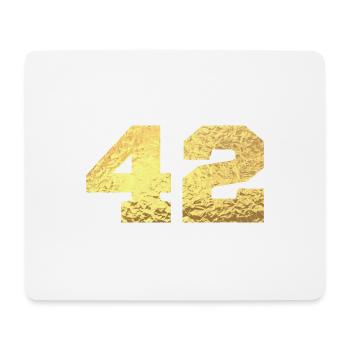Numéro 42 paillettes doré - 42e anniversaire - Tapis de souris (format paysage) - blanc - Devant
