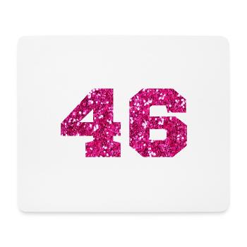 Numéro 46 paillettes rose - 46e anniversaire - Tapis de souris (format paysage) - blanc - Devant