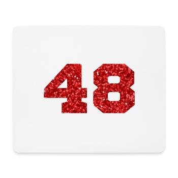 Number 48 Red Glitter - 48th Anniversary - Mouse Pad (horizontal) - white - Front