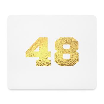 Number 48 Gold Glitter - 48th Anniversary - Mouse Pad (horizontal) - white - Front