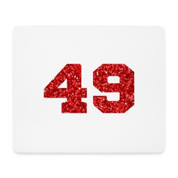 Number 49 Red Glitter - 49th Anniversary - Mouse Pad (horizontal) - white - Front