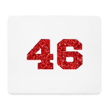 Numéro 46 paillettes rouge - 46e anniversaire - Tapis de souris (format paysage) - blanc - Devant