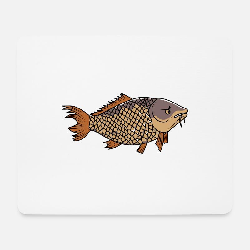 Grantiger Karpfen / Grumpy Carp - Mousepad (Querformat) - Weiß