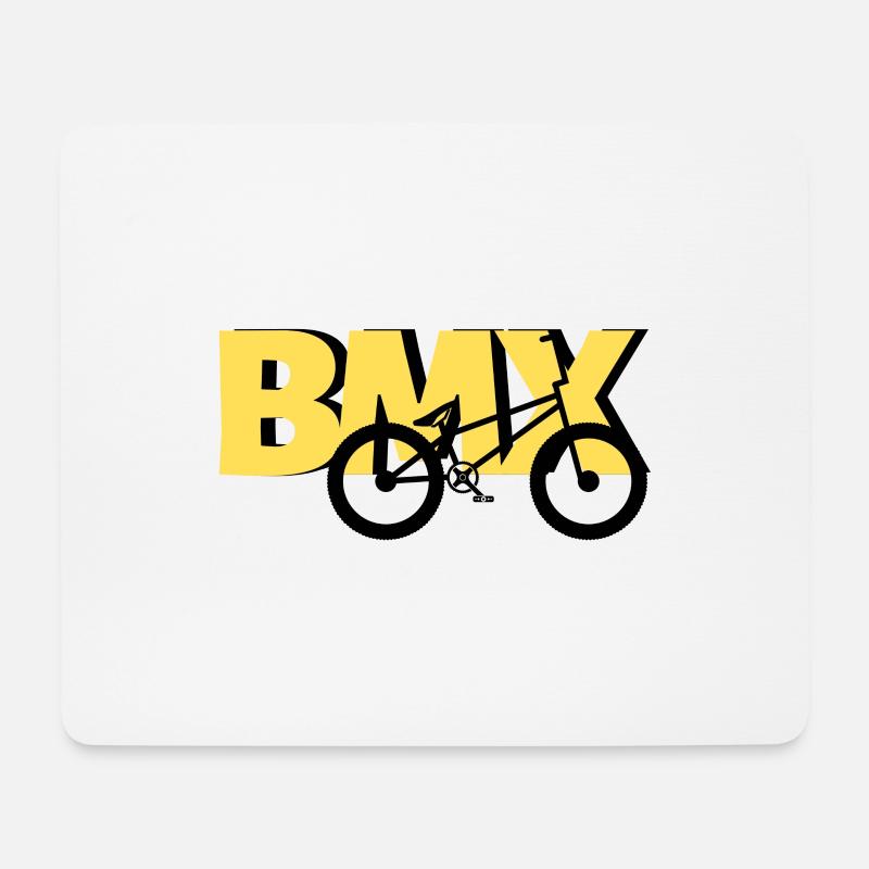 BMX Stunt Shirt – Yellow Edition - Mouse Pad (horizontal) - white
