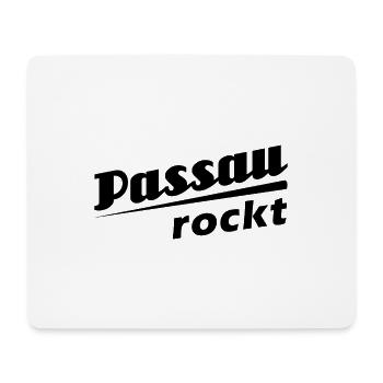 Passau rockt - Textdesign mit Stadtnamen - Mousepad (Querformat) - Weiß - Vorne