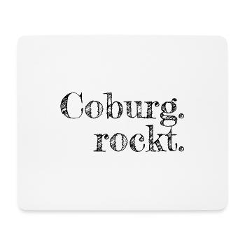 Coburg rockt - Textdesign mit Stadtnamen - Mousepad (Querformat) - Weiß - Vorne