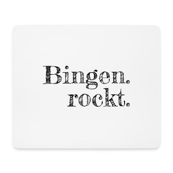 Bingen rockt - Textdesign mit Stadtnamen - Mousepad (Querformat) - Weiß - Vorne