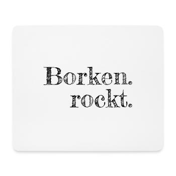 Borken rockt - Textdesign mit Stadtnamen - Mousepad (Querformat) - Weiß - Vorne