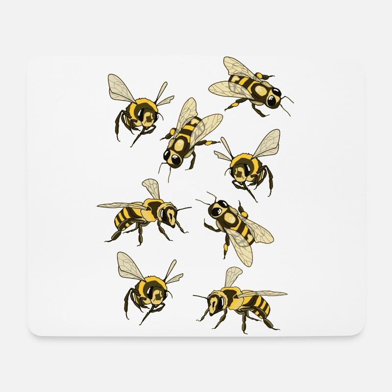 Bienen - Mousepad (Querformat) - Weiß