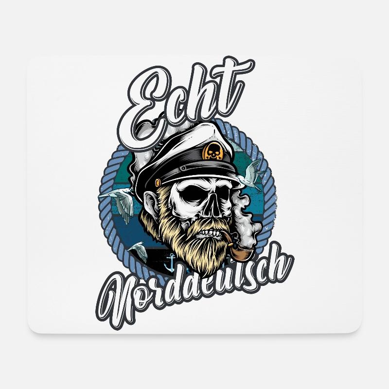 Echt Norddeutsch Shirt bedruckt - Mousepad (Querformat) - Weiß