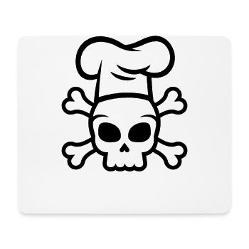 Koch Totenkopf Kochmütze - Mousepad (Querformat) - Weiß - Vorne