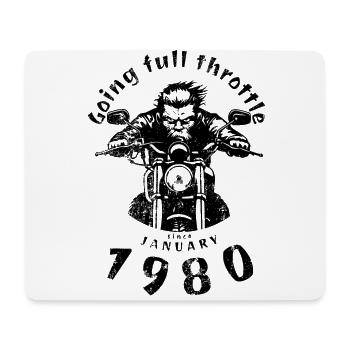 45. Geburtstag Going full throttle since 01/1980 - Mousepad (Querformat) - Weiß - Vorne