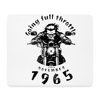 59. Geburtstag Going full throttle since 11/1965 - Mousepad (Querformat) - Weiß - Vorne