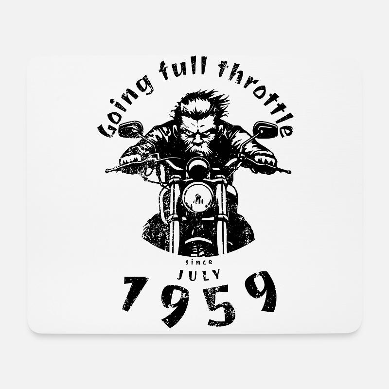 66. Birthday Going full throttle since 07/1959 - Mouse Pad (horizontal) - white