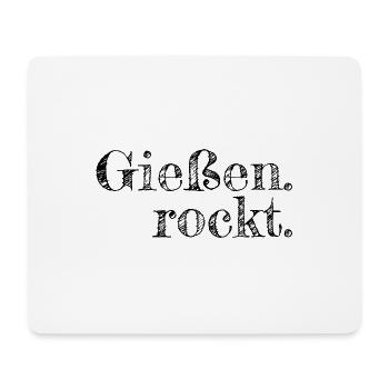 Gießen rockt - Textdesign mit Stadtnamen - Mousepad (Querformat) - Weiß - Vorne