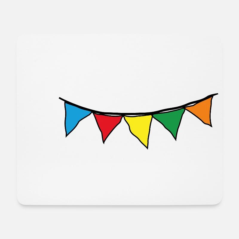 Wimpel Girlande _outline_black_truecolor - Mousepad (Querformat) - Weiß