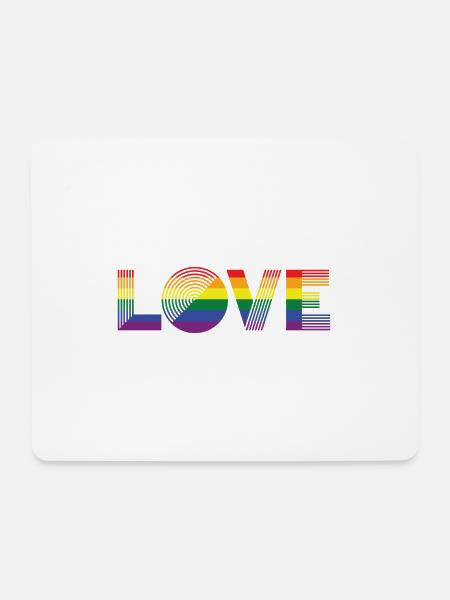 LOVE Pride Flagge - Mousepad (Querformat) - Weiß