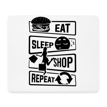 Mangez Sleep Shop Repeat - Achat de chaussures d'affaires - Tapis de souris (format paysage) - blanc - Devant