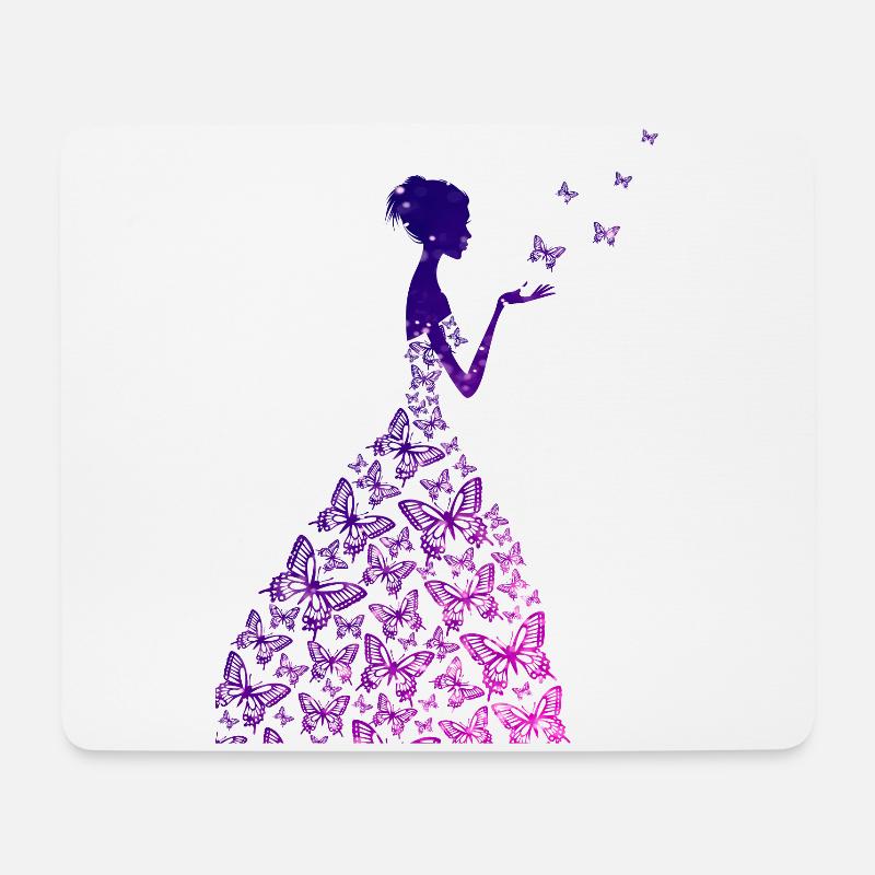 Schmetterlins Prinzessin - Mousepad (Querformat) - Weiß