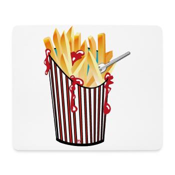Frites - Tapis de souris (format paysage) - blanc - Devant
