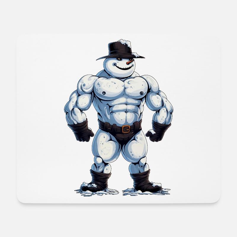 ok… Ein Bodybuilder Schneemann… - Mousepad (Querformat) - Weiß