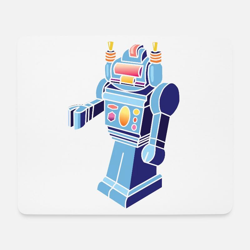 Retro Robot - Mouse Pad (horizontal) - white