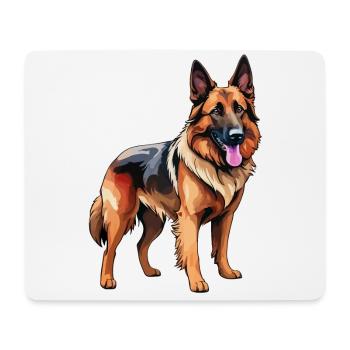 Belgischer Schäferhund Wasserfarben - Mousepad (Querformat) - Weiß - Vorne