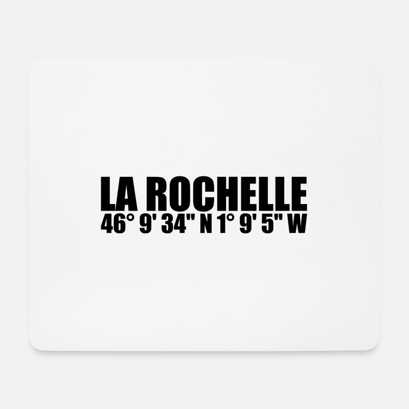 La Rochelle Koordinaten - Mousepad (Querformat) - Weiß