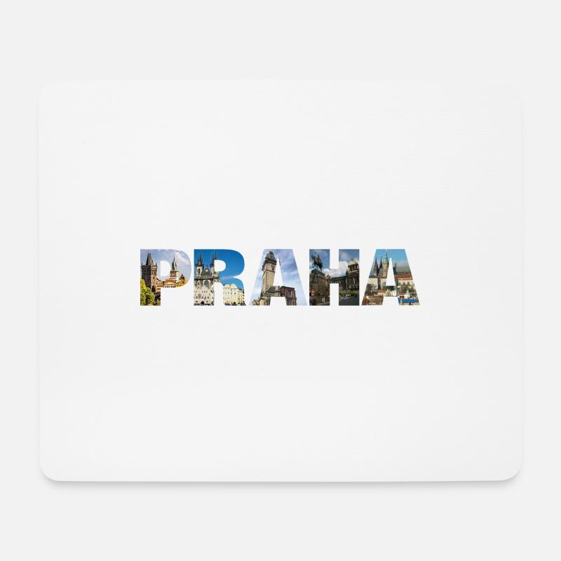 Praha CZ pamatky - Mousepad (Querformat) - Weiß
