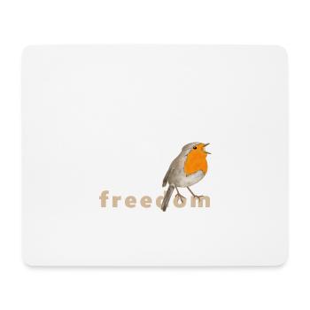 Freiheit, Rotkehlchen - Mousepad (Querformat) - Weiß - Vorne