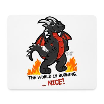 Drache schwarz The world is burning - Mousepad (Querformat) - Weiß - Vorne