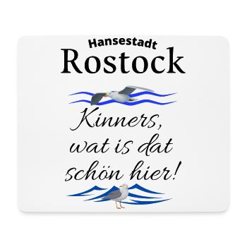Rostock Hansestadt Ostsee Urlaubs Spruch mit Möwe - Mousepad (Querformat) - Weiß - Vorne