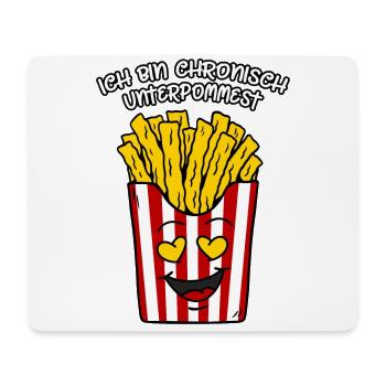 Pommes Liebe Spruch Ich bin chronisch unterpommest - Mousepad (Querformat) - Weiß - Vorne