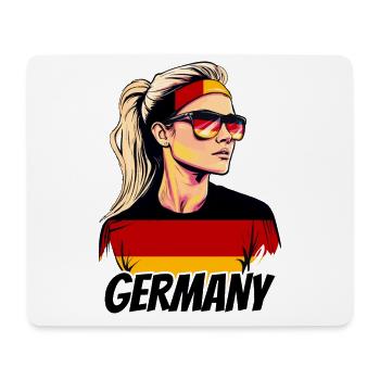 Allemagne drapeau drapeau femme lunettes de soleil fan - Tapis de souris (format paysage) - blanc - Devant