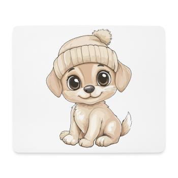 chien mignon mignon bébé enfants animal chiot dessin animé - Tapis de souris (format paysage) - blanc - Devant