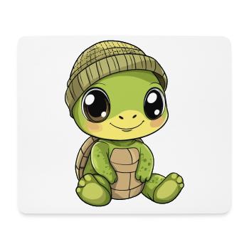 tortue mignon mignon bébé enfants animal dessin animé - Tapis de souris (format paysage) - blanc - Devant