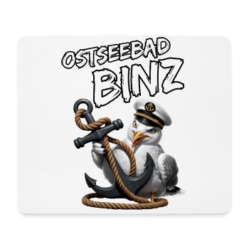 Ostseebad Binz mit lustige Möwe mit Anker - Mousepad (Querformat) - Weiß - Vorne
