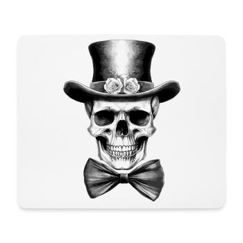Skull Top Hat Bow Tie Bachelor Party Skull - Mouse Pad (horizontal) - white - Front