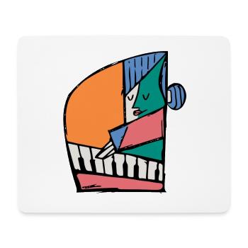 pianiste - Tapis de souris (format paysage) - blanc - Devant