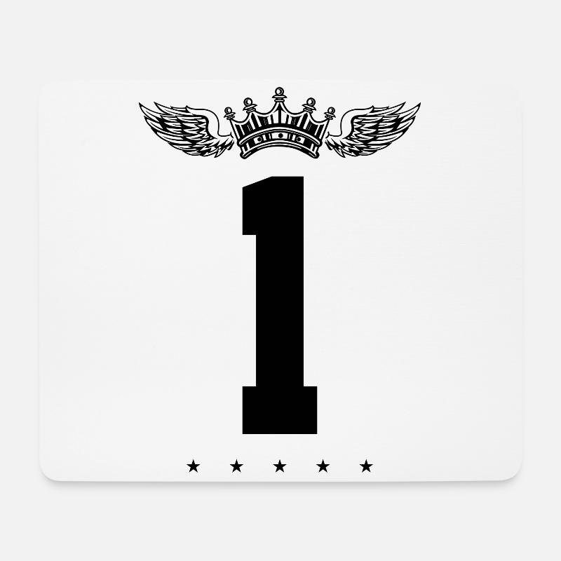1 Zahl Krone - Mousepad (Querformat) - Weiß
